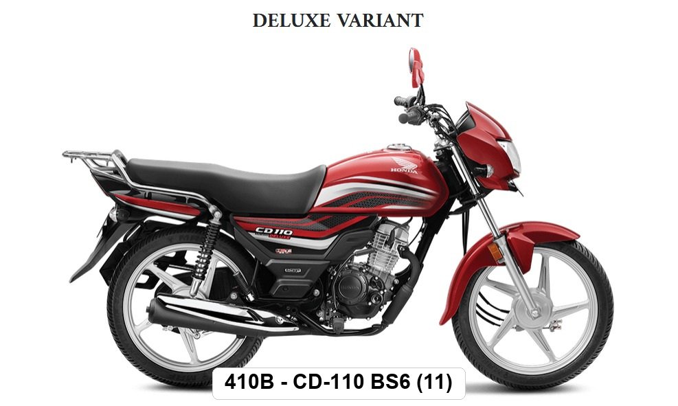 SIDE PANEL - HONDA CD-110 BS-6 - IMPERIAL RED (BASE COLOR - BLACK , STICKER - RED)