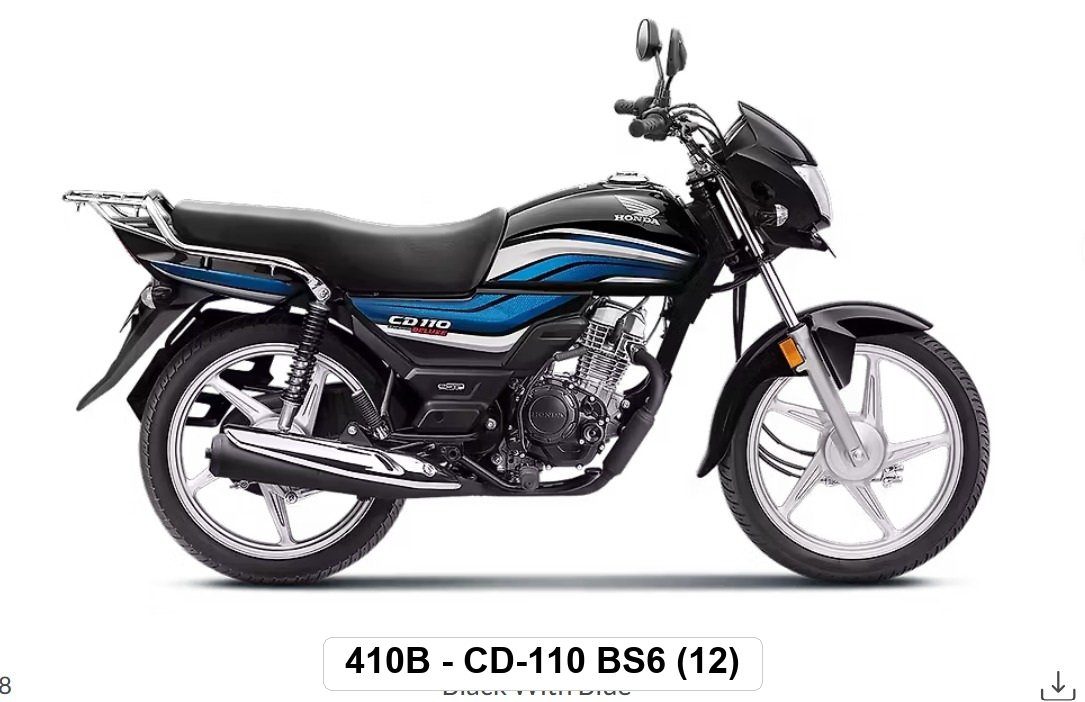 SIDE PANEL - HONDA CD-110 BS-6 - BLUE (BASE COLOR - BLACK , STICKER - BLUE)