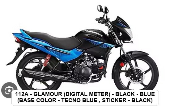 SIDE PANEL - GLAMOUR (DIGITAL METER) - BLACK - BLUE (BASE COLOR - TECHNO BLUE , STICKER - BLACK)