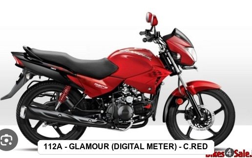 SIDE PANEL - GLAMOUR (DIGITAL METER) - C.RED (BASE COLOR - BLACK , STICKER - RED)