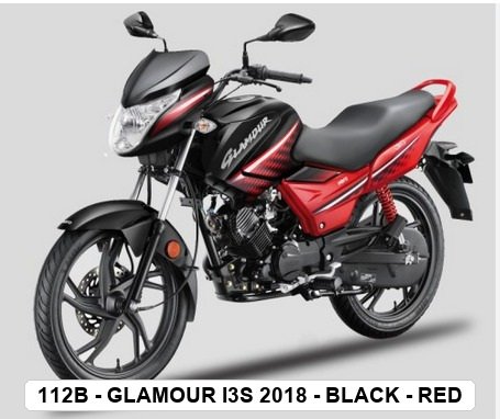 SIDE PANEL - GLAMOUR i3s 2018 - BLACK - RED (BASE COLOR - SPORT RED , STICKER - RED)