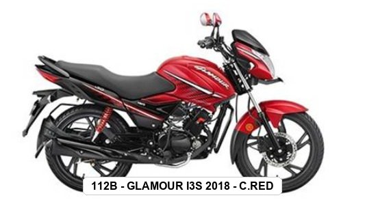 SIDE PANEL - GLAMOUR i3s 2018 - C.RED (BASE COLOR - BLACK , STICKER - RED)