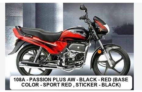 SIDE PANEL - PASSION PLUS A/W - BLACK - RED (BASE COLOR - SPORT RED , STICKER - BLACK)