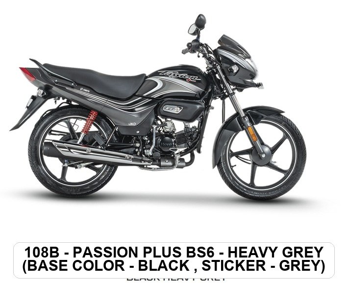 TAIL PANEL - PASSION PLUS BS6 - BLACK (BASE COLOR - H.GREY , STICKER - BLACK)