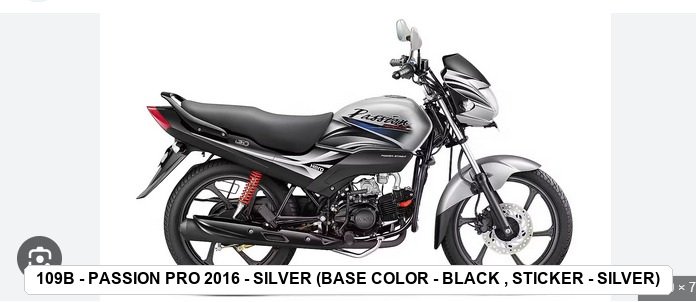 SIDE PANEL - PASSION PRO 2016 - SILVER (BASE COLOR - BLACK , STICKER - SILVER)