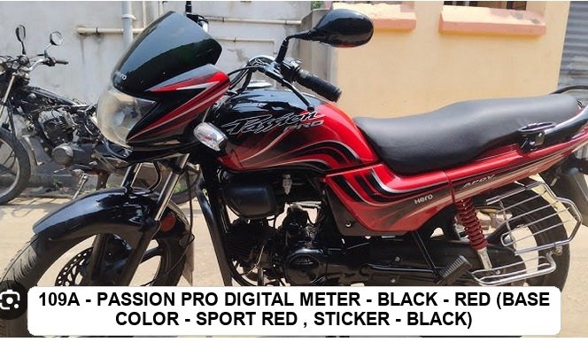 SIDE PANEL - PASSION PRO DIGITAL METER - SPORT RED (BASE COLOR - BLACK , STICKER - RED)