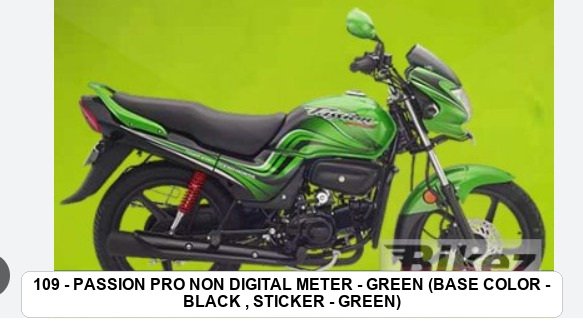 SIDE PANEL - PASSION PRO NON DIGITAL METER - GREEN (BASE COLOR - BLACK , STICKER - GREEN)