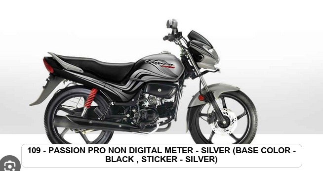 SIDE PANEL - PASSION PRO NON DIGITAL METER - SILVER (BASE COLOR - BLACK , STICKER - SILVER)
