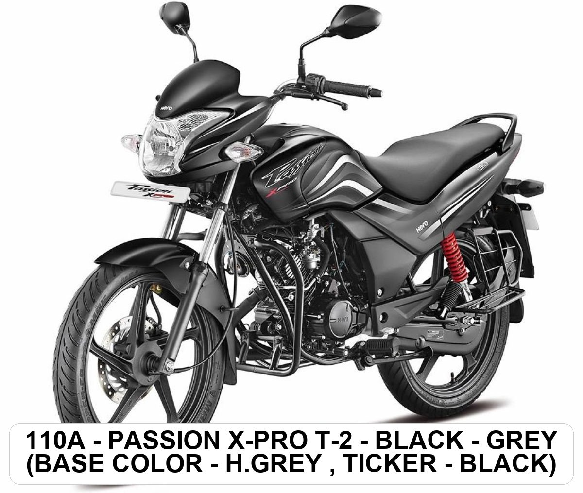 SIDE PANEL - PASSION X-PRO T-2 - BLACK - GREY (BASE COLOR - H.GREY , STICKER - BLACK)