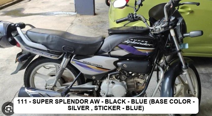 SIDE PANEL - SUPER SPLENDOR A/W - BLACK - BLUE (BASE COLOR - SILVER , STICKER - BLUE)
