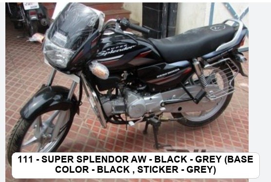 SIDE PANEL - SUPER SPLENDOR A/W - BLACK - GREY (BASE COLOR - BLACK , STICKER - GREY)