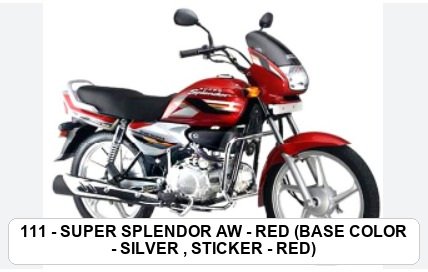 SIDE PANEL - SUPER SPLENDOR A/W - RED (BASE COLOR - SILVER , STICKER - RED)