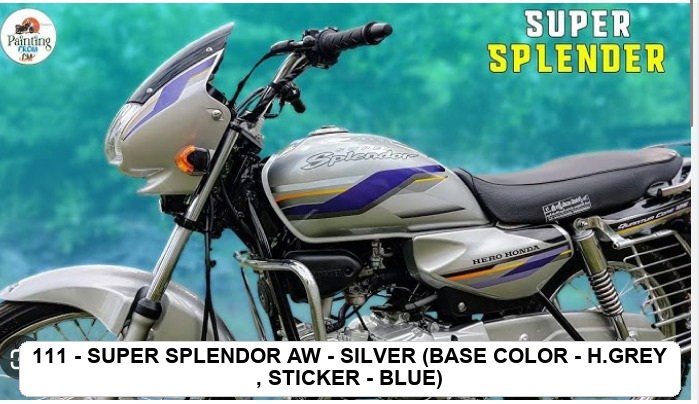 SIDE PANEL - SUPER SPLENDOR A/W - SILVER (BASE COLOR - H.GREY , STICKER - BLUE)