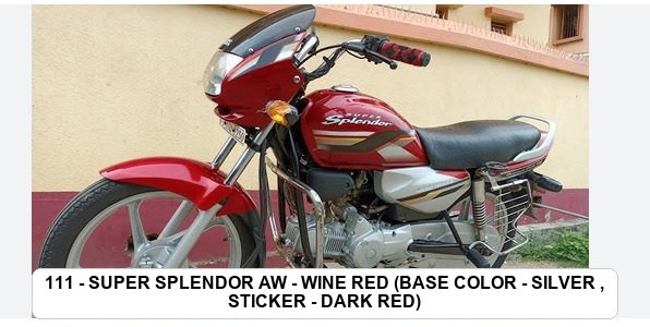 SIDE PANEL - SUPER SPLENDOR A/W - WINE RED (BASE COLOR - SILVER , STICKER - DARK RED)